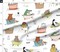 Animal Bath Time Whimsical Cute Kids Bathtub Custom Printed Fabric by Spoonflower Various Fabrics by the Yard or Fat Quarter